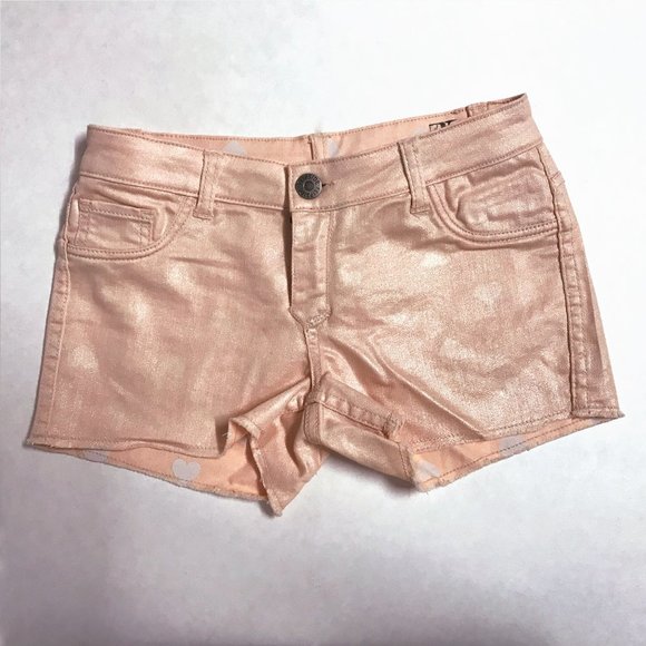 Flip Side Reversible Shorts Peachy Pink with Heart - Picture 3 of 8